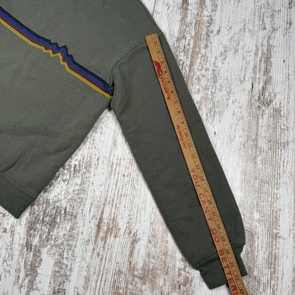 PATAGONIA Ridge Rise Stripe Uprisal‎ Crew Sweatshirt Sleet Green Women Sz S - Picture 7 of 9